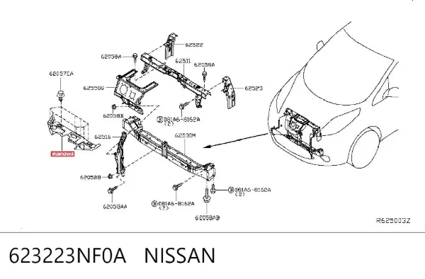 Atrapa chłodnicy 623223NF0A Nissan/Infiniti