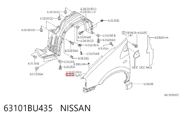 Błotnik przedni lewy Nissan Almera TINO
