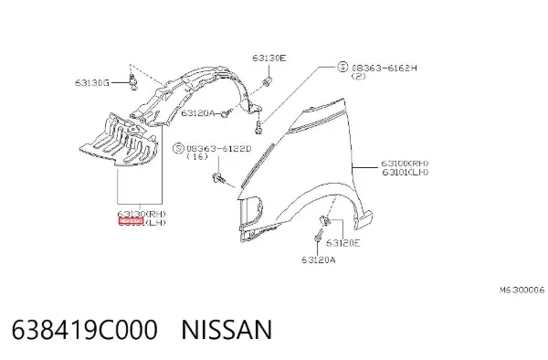 Nadkole błotnika przedniego lewe Nissan Serena C23