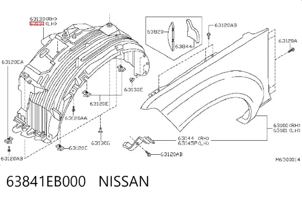 Nadkole błotnika przedniego lewe Nissan Pathfinder R51M