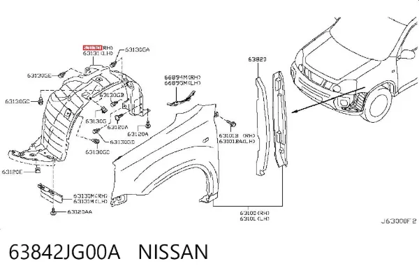 Nadkole błotnika przedniego prawe Nissan X-Trail T31