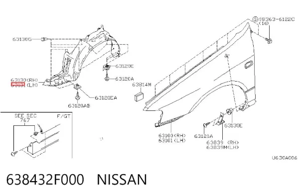 Nadkole błotnika przedniego lewe Nissan Primera P11