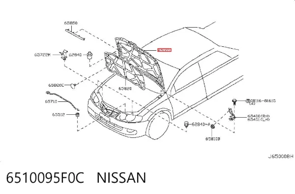 Maska silnika 6510095F0C Nissan/Infiniti