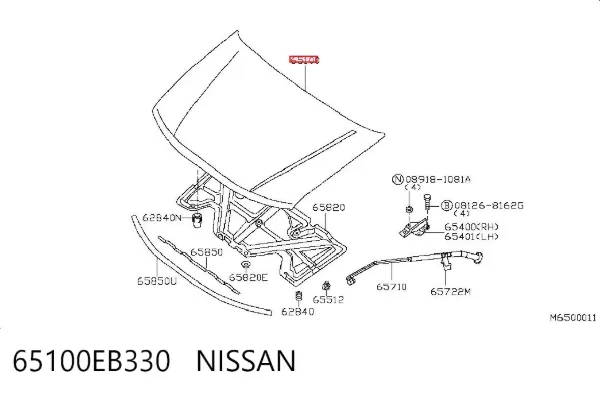 Maska silnika 65100EB330 Nissan/Infiniti