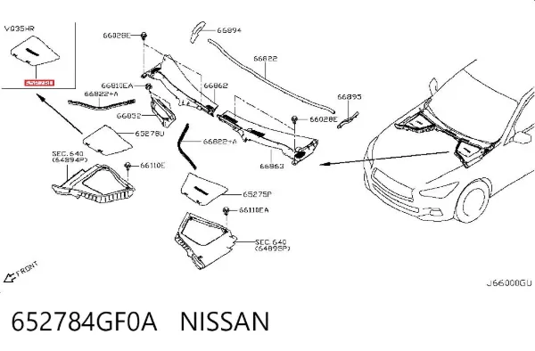 Pokrywa zacisku akumulatora 652784GF0A Nissan/Infiniti