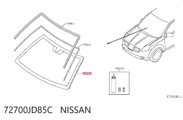 Szyba przednia 72700JD85C Nissan/Infiniti