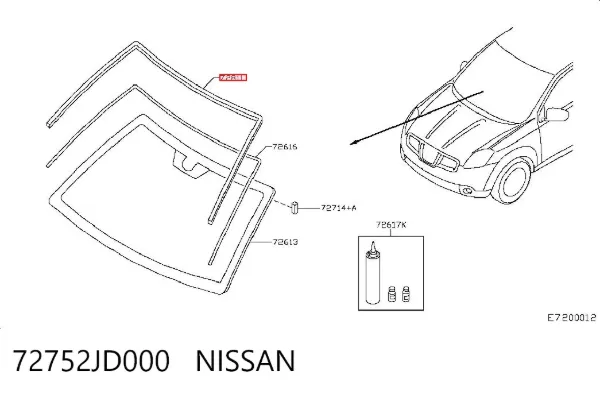 Listwa ochronna szyby przedniej 72752JD000 Nissan/Infiniti