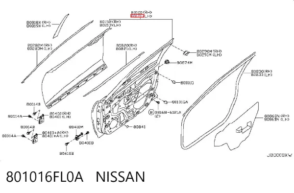Drzwi przednie lewe 801016FL0A Nissan/Infiniti