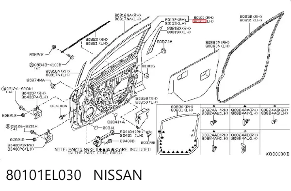 Drzwi przednie lewe Nissan Tiida C11X