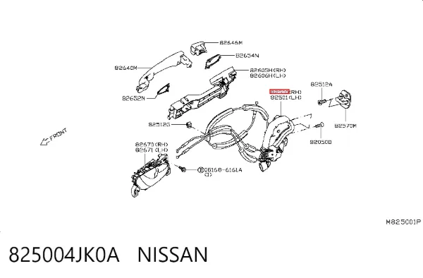 Zamek drzwi tylnych prawych Nissan Navara NP300 IV