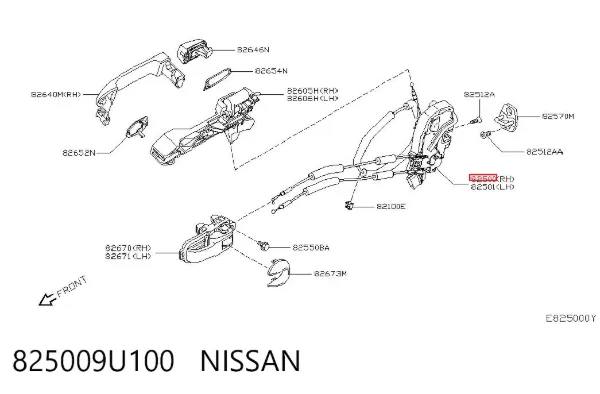 Zamek drzwi tylnych prawych Nissan Note E11