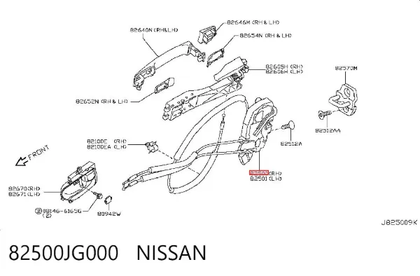 Zamek drzwi tylnych prawych Nissan X-Trail T31