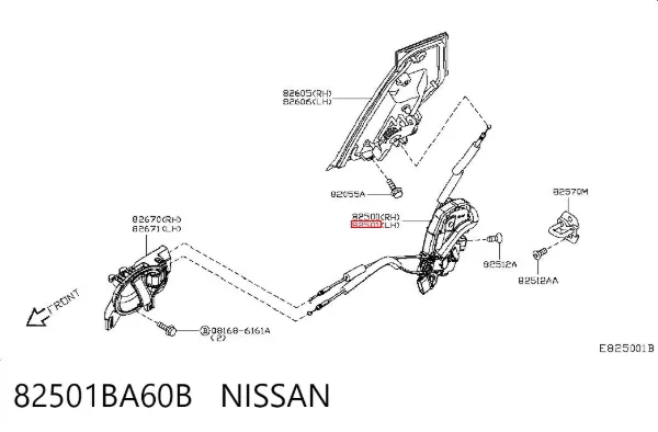 Zamek drzwi tylnych lewych Nissan JUKE JPN