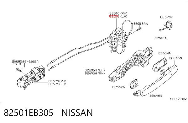 Zamek drzwi tylnych lewych Nissan Navara NP300 III