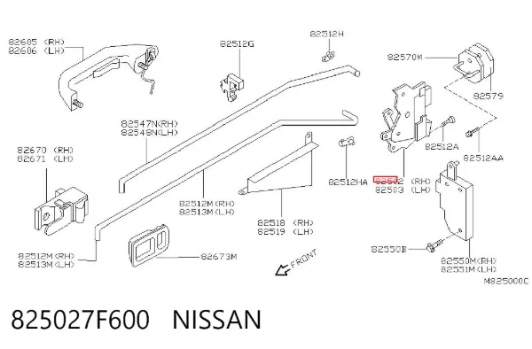 Zamek drzwi tylnych prawych Nissan Terrano II