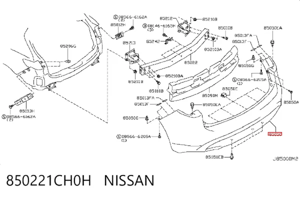 Zderzak tylny 850221CH0H Nissan/Infiniti
