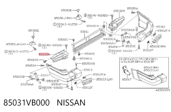 Wzmocnienie zderzaka tylnego Nissan Patrol Y61