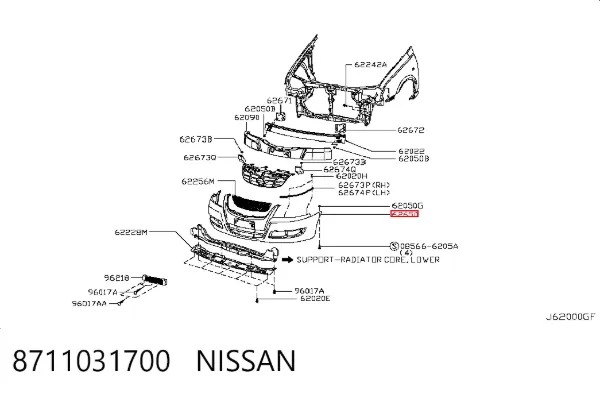 Zderzak przedni 8711031700 Nissan/Infiniti