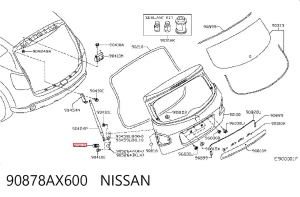 Odbój klapy bagażnika (drzwi 3/5 tylnych) 90878AX600 Nissan/Infiniti