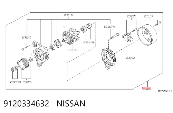 Alternator 9120334632 Nissan/Infiniti