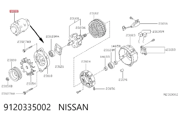 Alternator 9120335002 Nissan/Infiniti
