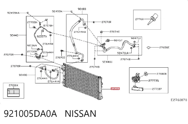Chłodnica klimatyzacji 921005DA0A Nissan/Infiniti