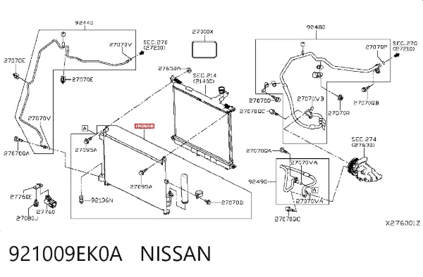 Chłodnica klimatyzacji 921009EK0A Nissan/Infiniti