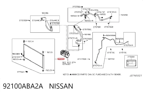 Chłodnica klimatyzacji 92100ABA2A Nissan/Infiniti