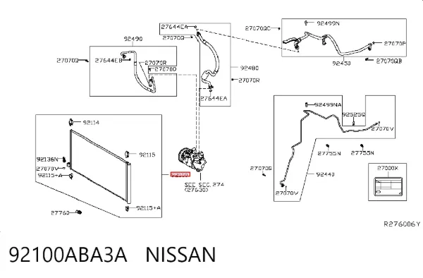 Chłodnica klimatyzacji 92100ABA3A Nissan/Infiniti