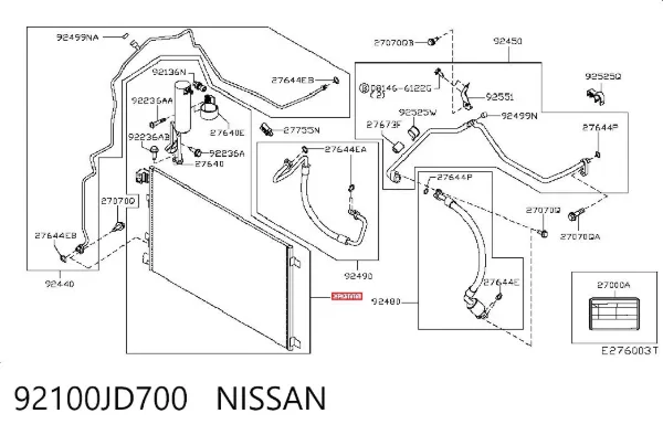 Chłodnica klimatyzacji 92100JD700 Nissan/Infiniti