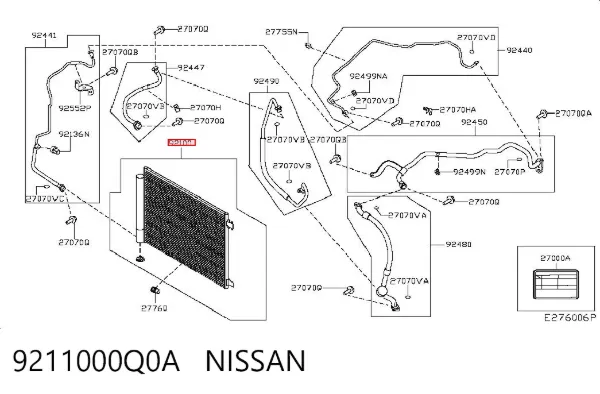 Chłodnica klimatyzacji 9211000Q0A Nissan/Infiniti