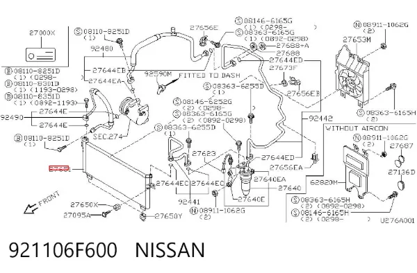 Chłodnica klimatyzacji 921106F600 Nissan/Infiniti