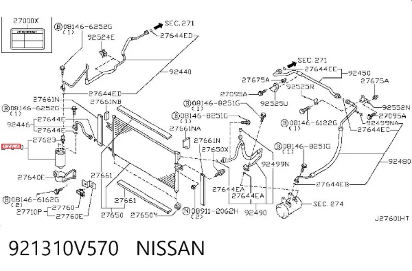 Osuszacz klimatyzacji 921310V570 Nissan/Infiniti