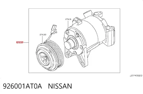 Sprężarka klimatyzacji 926001AT0A Nissan/Infiniti