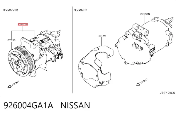 Sprężarka klimatyzacji 926004GA1A Nissan/Infiniti