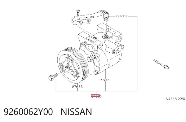 Sprężarka klimatyzacji Nissan Sunny III