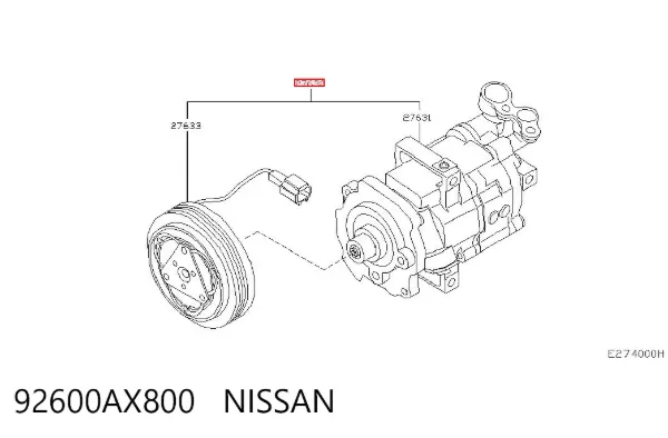 Sprężarka klimatyzacji 92600AX800 Nissan/Infiniti