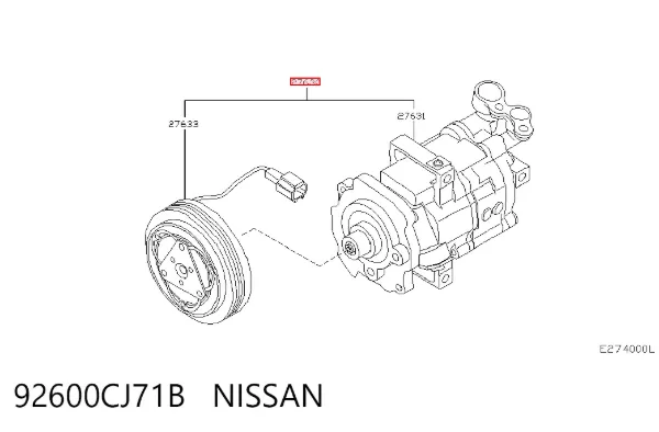 Sprężarka klimatyzacji 92600CJ71B Nissan/Infiniti