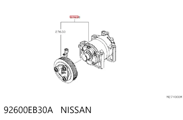 Sprężarka klimatyzacji 92600EB30A Nissan/Infiniti