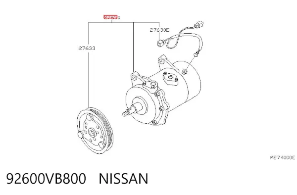 Sprężarka klimatyzacji 92600VB800 Nissan/Infiniti