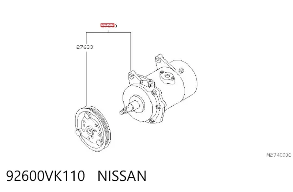 Sprężarka klimatyzacji 92600VK110 Nissan/Infiniti