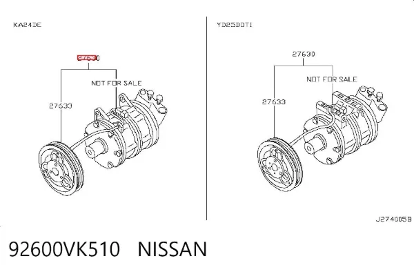 Sprężarka klimatyzacji 92600VK510 Nissan/Infiniti