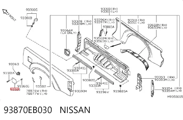 Klapka wlewu paliwa Nissan Navara NP300 III