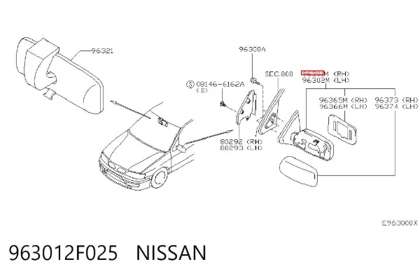 Lusterko wsteczne prawe Nissan Primera W10