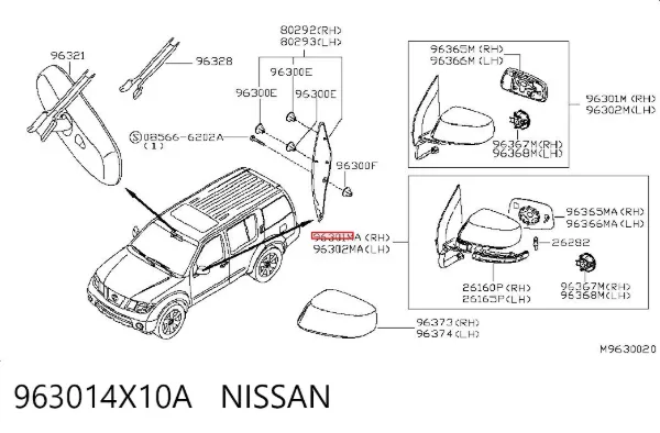Lusterko wsteczne prawe Nissan Pathfinder R51M