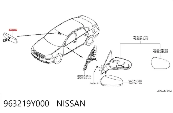 Lusterko wewnętrzne Nissan Teana J31