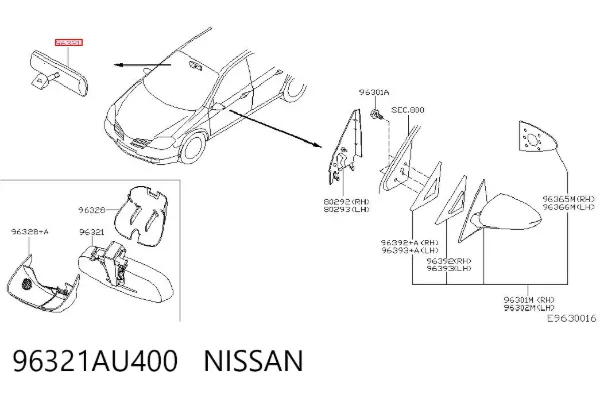 Lusterko wewnętrzne Nissan Primera P12