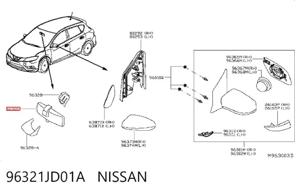 Lusterko wewnętrzne Nissan Qashqai I