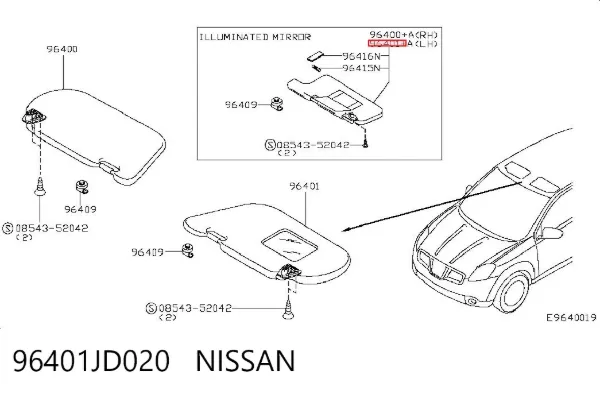 Osłona przeciwsłoneczna Nissan Qashqai I