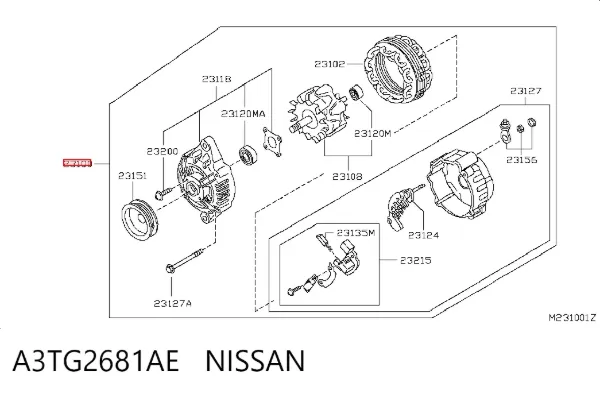 Alternator A3TG2681AE Nissan/Infiniti